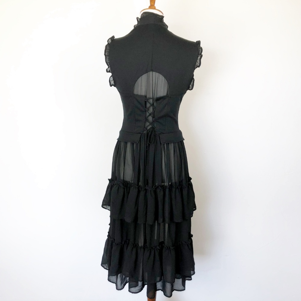 Hot Topic Medium Vest Long Goth Steampunk Black - Picture 6 of 8